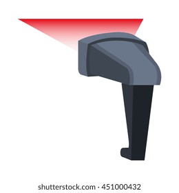 Bars code reader with red laser, vector illustration graphic design.