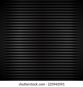 Bars, corrugated black background. Dark lined texture, industrial background