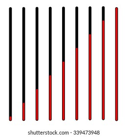 Bars with different levels. Progress, loading bars.