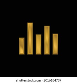 Bars gold plated metalic icon or logo vector