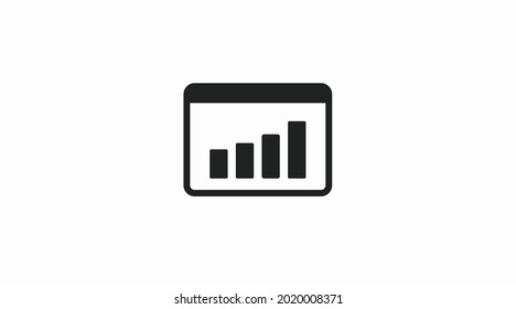 Bars Graph Icon. Vector flat editable black and white illustration