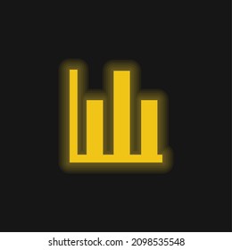 Bars Graphic Business Symbol yellow glowing neon icon