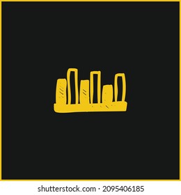 Bars Graphic Of Comparison yellow glowing neon icon