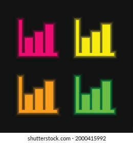 Bars Graphic four color glühend neon vektorsymbol
