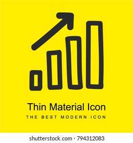 Bars graphic up hand drawn symbol bright yellow material minimal icon or logo design