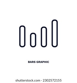 bars graphic icon. Thin line bars graphic icon from business and finance collection. Outline vector isolated on white background. Editable bars graphic symbol can be used web and mobile