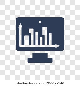 Bars graphic on screen icon. Trendy Bars graphic on screen logo concept on transparent background from Business and analytics collection