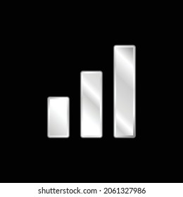 Bars Graphic silver plated metallic icon