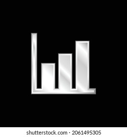 Bars Graphic silver plated metallic icon