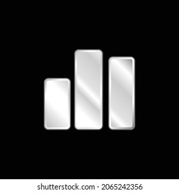 Bars Graphic silver plated metallic icon