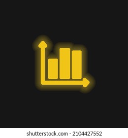 Bars Graphic yellow glowing neon icon
