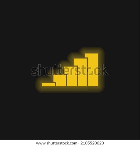 Bars Graphic yellow glowing neon icon