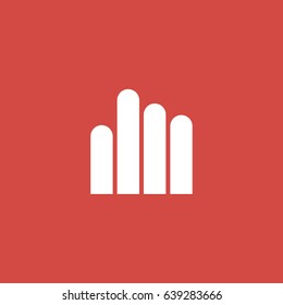 bars icon. sign design. red background