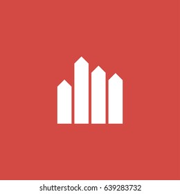 bars icon. sign design. red background