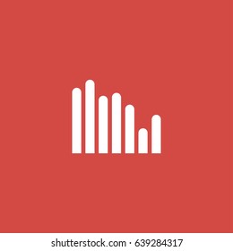 bars icon. sign design. red background