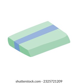 Bars of natural herbal soap. Organic Blue handmade soap. Design of packaging, banner, web page. Vector flat illustration.