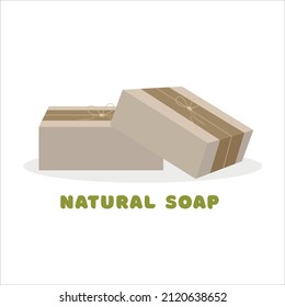 Bars of natural soaps isolated