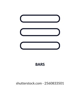 bars outline icon.  Thin line icon from education collection. Editable vector isolated on white background