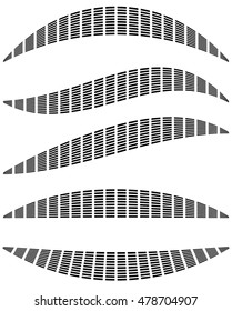 Bars of rectangles with different distortions. Abstract elements