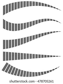 Bars of rectangles with different distortions. Abstract elements