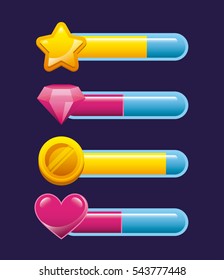 bars of score, video game interface concept. colorful design. vector illustration