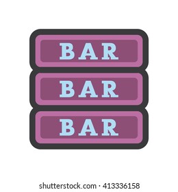Bars Slot Machine Illustration - Flat Icon
