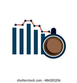 bars statistics with business icon vector illustration design