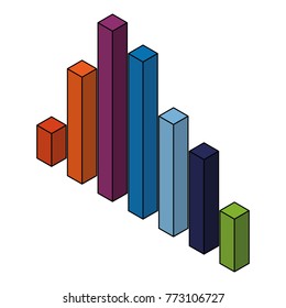 bars statistics isometric financial graph