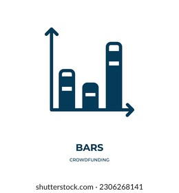 bars vector icon. bars, bar, website filled icons from flat crowdfunding concept. Isolated black glyph icon, vector illustration symbol element for web design and mobile apps