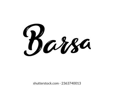 Barsa Lettering. Handwritten City name. Vector design template.