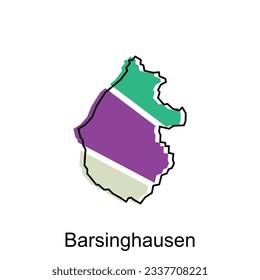 Barsinghausen map, colorful outline regions of the German country. Vector illustration template design