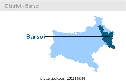Mapa do sub-distrito de Barsoi, Distrito de Katihar, Estado de Bihar, República da Índia, Governo de Bihar, território indiano, Índia Oriental, política, aldeia, turismo