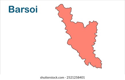 Mapa da subdivisão de Barsoi, Distrito de Katihar, Estado de Bihar, República da Índia, Governo de Bihar, território indiano, Índia Oriental, política, aldeia, turismo