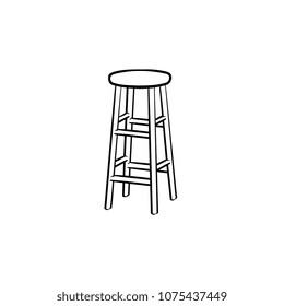 Barstool hand drawn outline doodle icon. High chair vector sketch illustration for print, web, mobile and infographics isolated on white background.