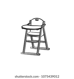 Barstool hand drawn outline doodle icon. High chair vector sketch illustration for print, web, mobile and infographics isolated on white background.