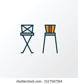 Barstool icon colored line symbol. Premium quality isolated bar chair element in trendy style