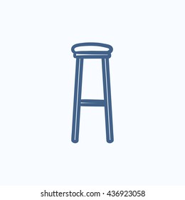 Barstool vector sketch icon isolated on background. Hand drawn Barstool icon. Barstool sketch icon for infographic, website or app.