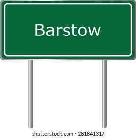 Barstow , California, road sign green vector illustration, road table, USA city