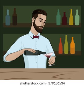 bartender is always right, vacancy bartender, a man with a beard at the bar