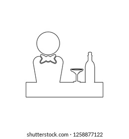bartender at the bar icon. Element of cyber security for mobile concept and web apps icon. Thin line icon for website design and development, app development