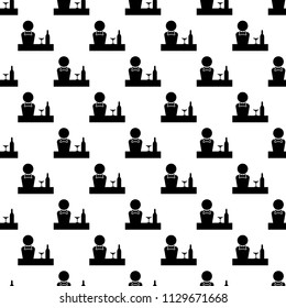 bartender at the bar icon in Pattern style