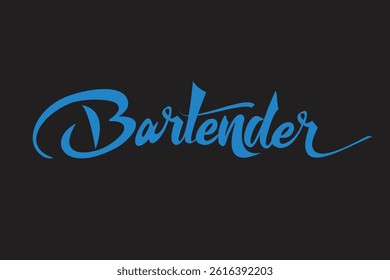 Bartender barista logo lettering vector