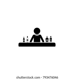 bartender behind the bar icon. Alcohol  element icon. Premium quality graphic design icon. Baby Signs, outline symbols collection icon for websites, web design, mobile app on white background