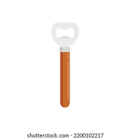 Bartender bottle-opener icon. Flat illustration of bartender bottle-opener vector icon isolated on white background