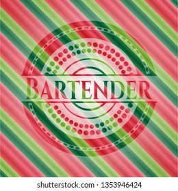 Bartender christmas badge.