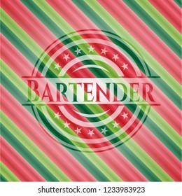 Bartender christmas emblem.