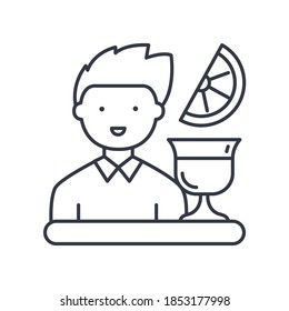 Icono de concepto de barras. Ilustración lineal aislada, vector de línea delgada. Símbolo de concepto de símbolo de esquema de diseño Web con trazo editable sobre fondo blanco.
