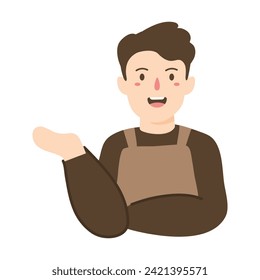 bartender employee in apron illustration