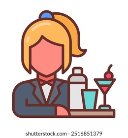 Bartender Gefüllte Icons , Vektorgrafik