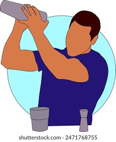 Bartender Ilustración vectorial de diseño plano